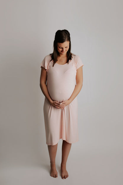 Three Little Tots Heavenly Pink Mommy Labor and Delivery Nursing Hospital Gown