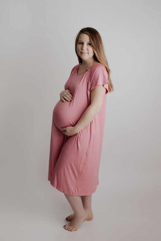Three Little Tots Rose Mommy Labor and Delivery Nursing Hospital Gown
