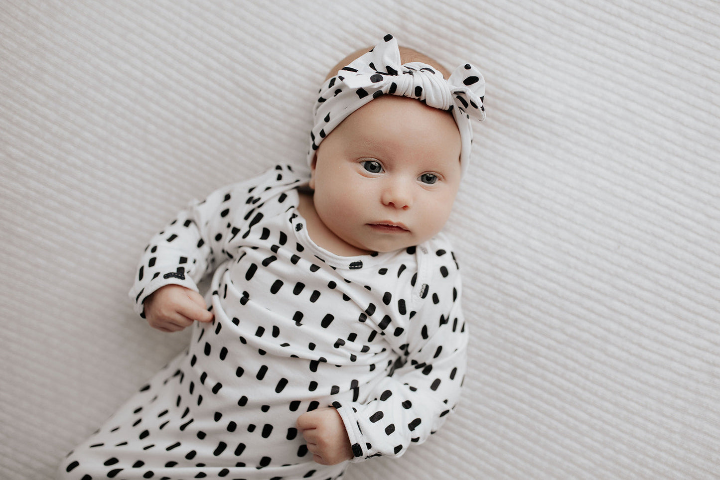 Three Little Tots Polka Dot Knotted Headband Bow