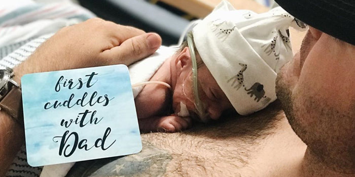 Three Little Tots Boy Preemie NICU Milestone Cards in Plastic
