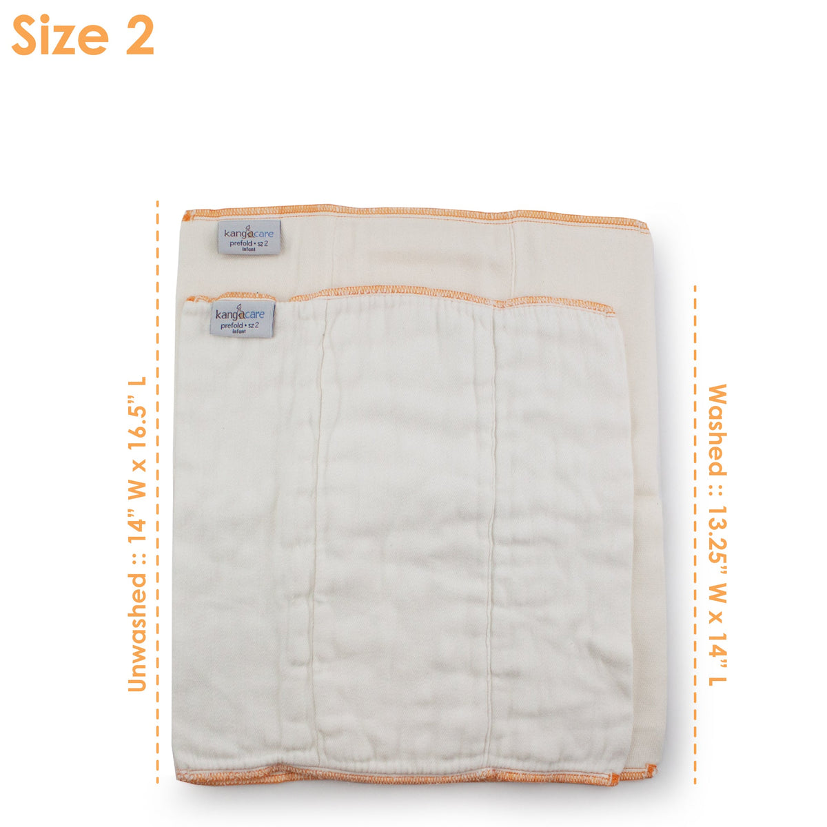 Kanga Care Bamboo Prefold Cloth Diapers (6-Pack) - Size 2: Infant
