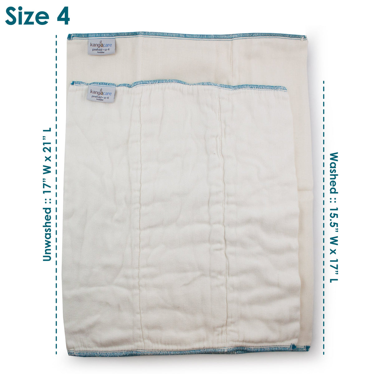 Kanga Care Bamboo Prefold Cloth Diapers (6-Pack) - Size 4: Toddler