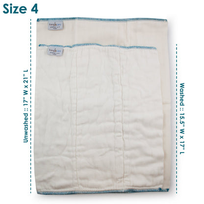 Kanga Care Bamboo Prefold Cloth Diapers (6-Pack) - Size 4: Toddler