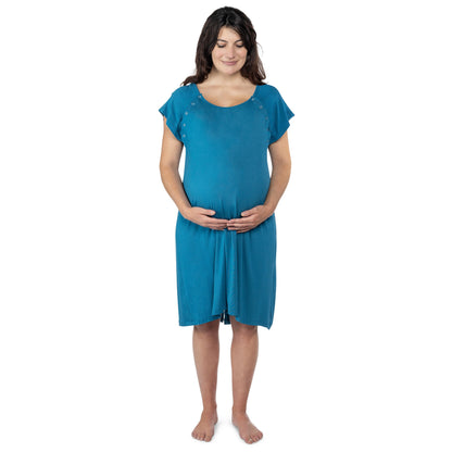 Three Little Tots Blue Mommy Labor and Delivery Nursing Hospital Gown