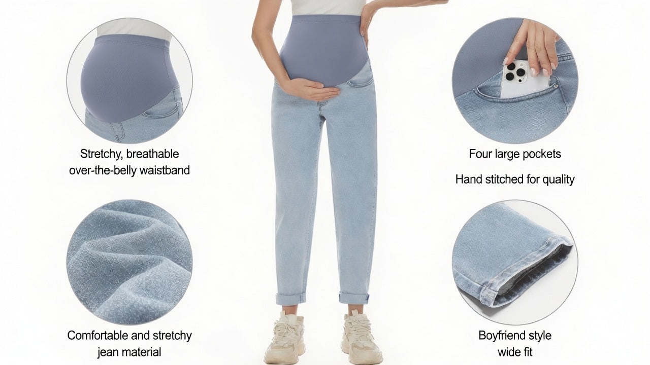 Maternity Boyfriend Jeans - Delilah's Maternity