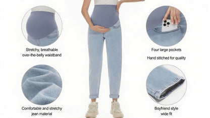 Maternity Boyfriend Jeans - Delilah's Maternity