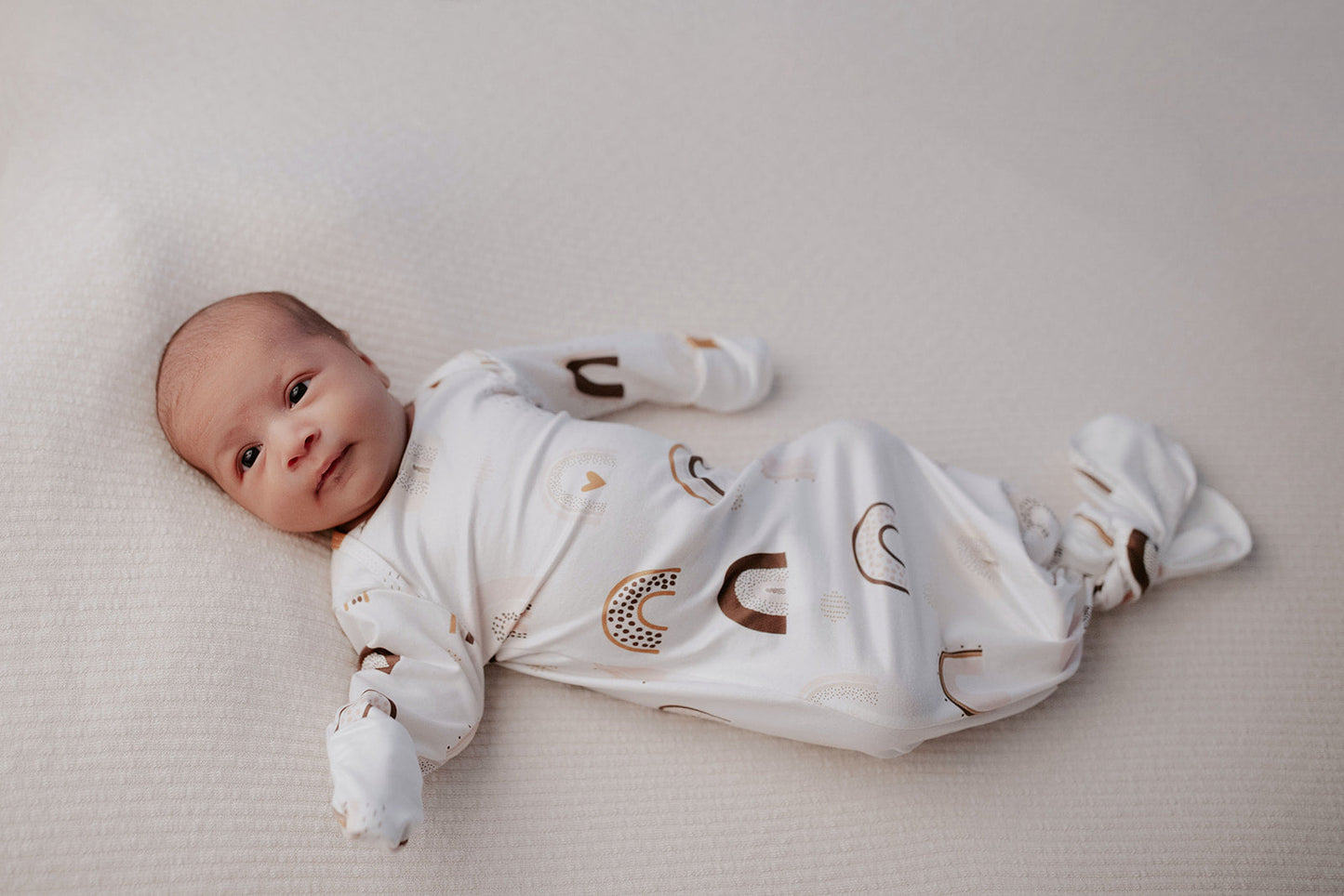 Three Little Tots Rainbow Newborn Knotted Baby Gown