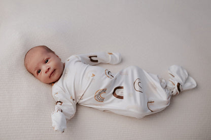 Three Little Tots Rainbow Newborn Knotted Baby Gown