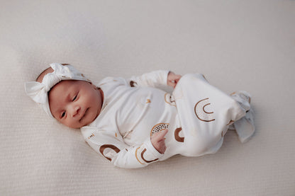 Three Little Tots Rainbow Newborn Knotted Baby Gown