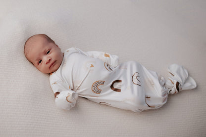 Three Little Tots Rainbow Newborn Knotted Baby Gown