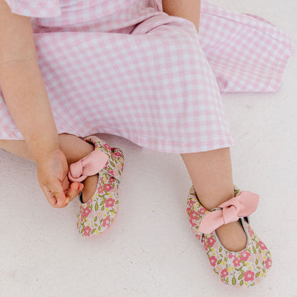 Freshly Picked Spring Bouquet Knotted Bow Baby Shoe