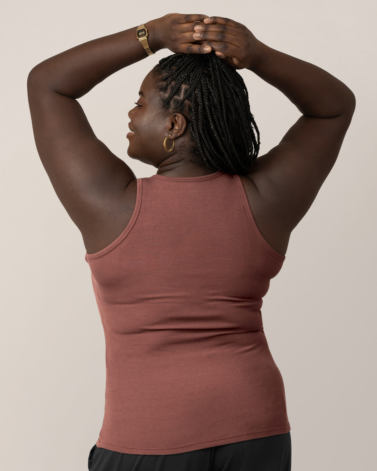 Kindred Bravely Ribbed Bamboo Racerback Nursing Tank Redwood