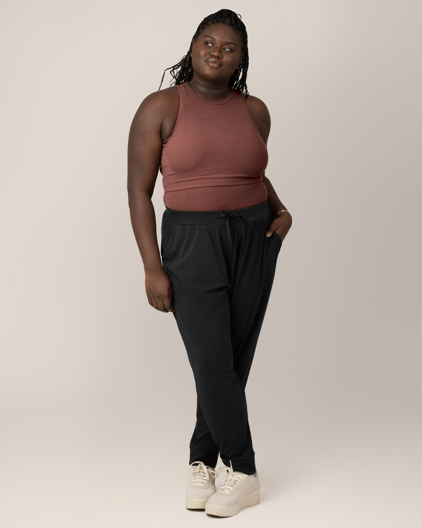 Kindred Bravely Ribbed Bamboo Racerback Nursing Tank Redwood