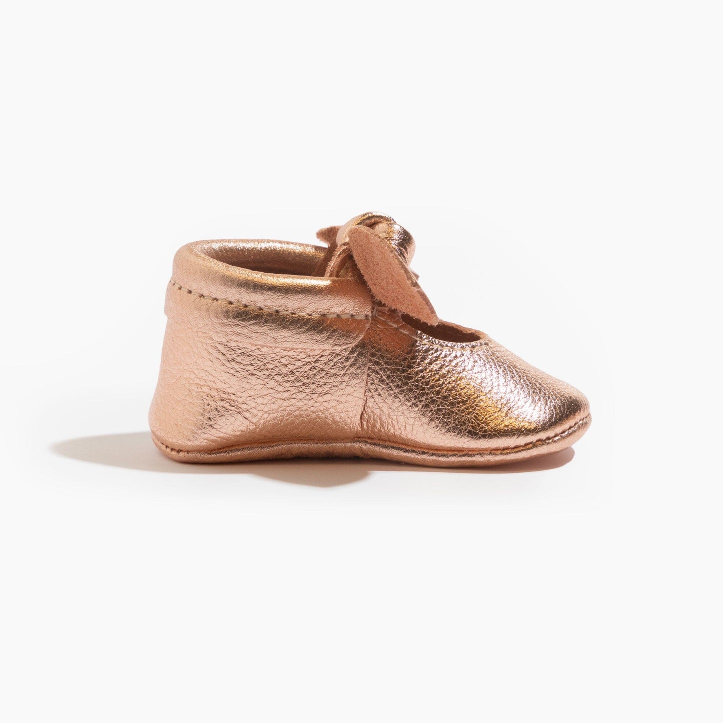 Freshly Picked Rose Gold Knotted Bow Baby Shoe