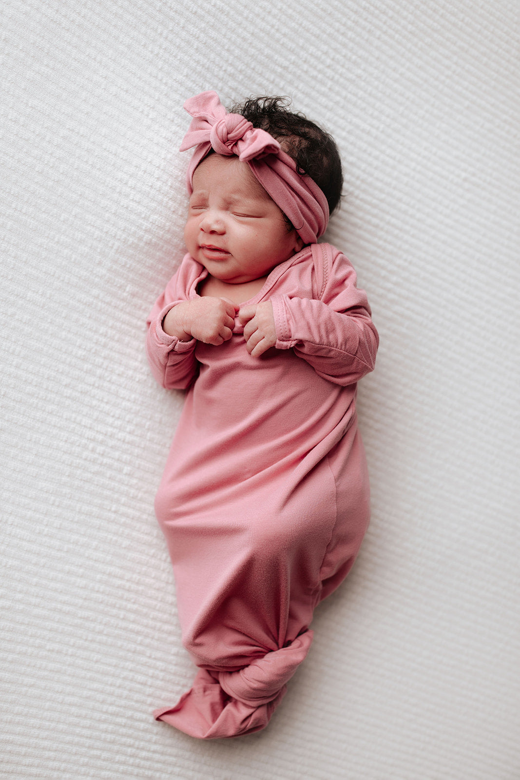 Three Little Tots Rose Knotted Newborn Baby Gown