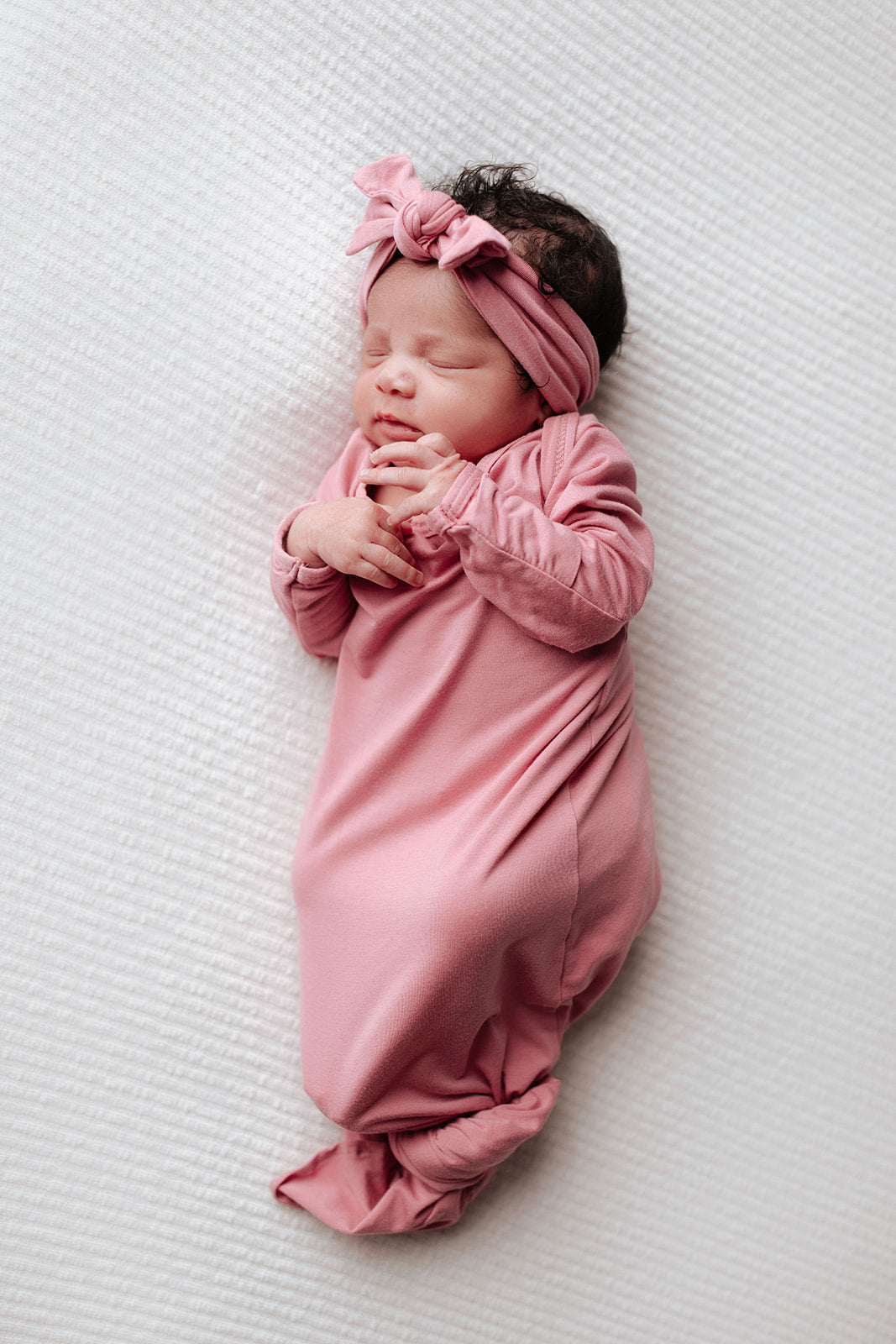 Three Little Tots Rose Knotted Newborn Baby Gown