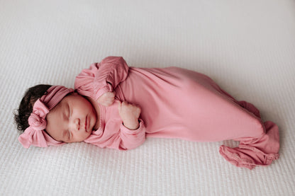 Three Little Tots Rose Knotted Newborn Baby Gown