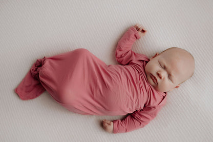 Three Little Tots Rose Knotted Newborn Baby Gown