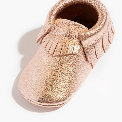 Freshly Picked Rose Gold Moccasin Baby Shoe