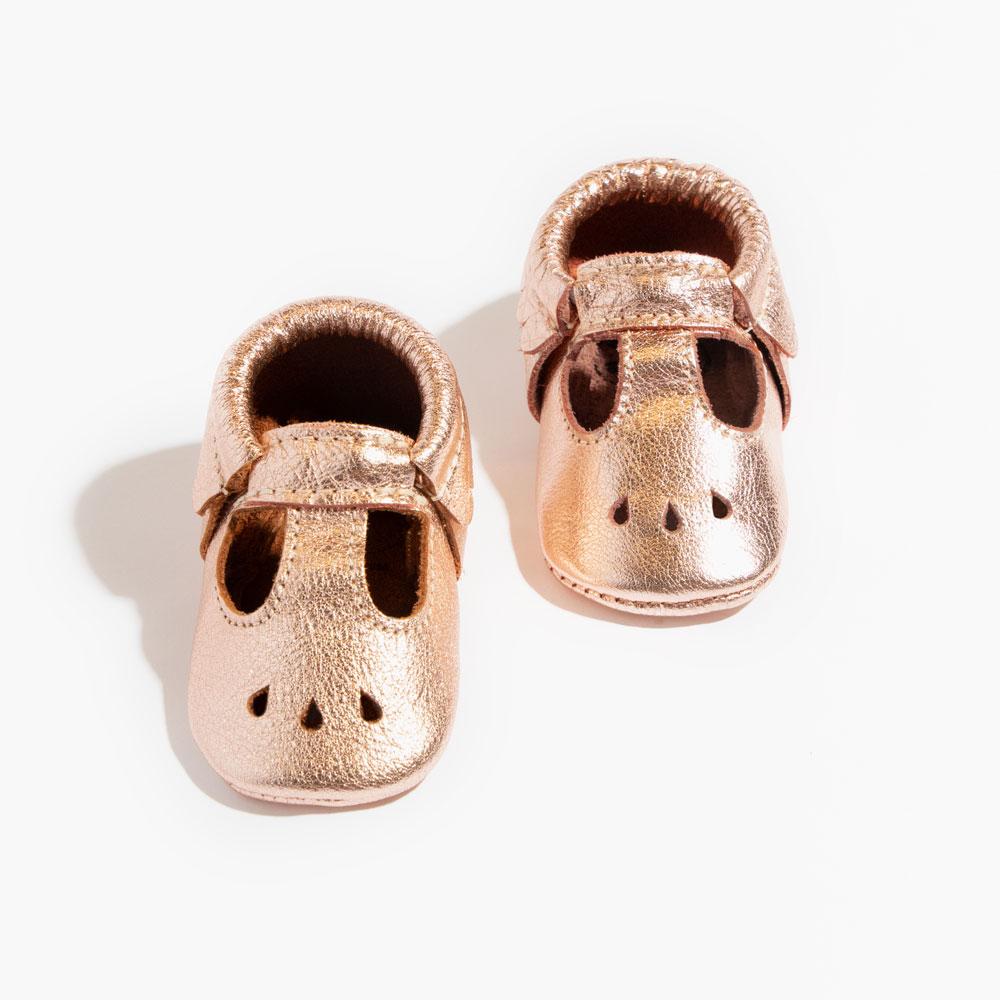 Freshly Picked Rose Gold Mary Jane Baby Shoe