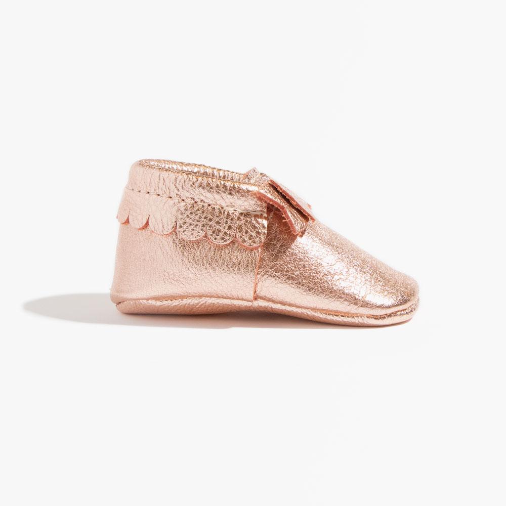 Freshly Picked Rose Gold Bow Baby Shoe