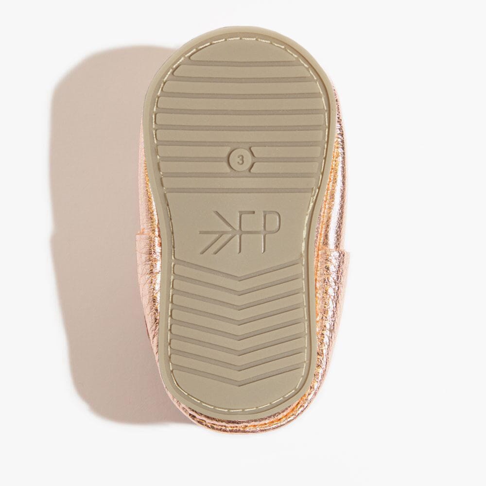 Freshly Picked Rose Gold Bow Baby Shoe