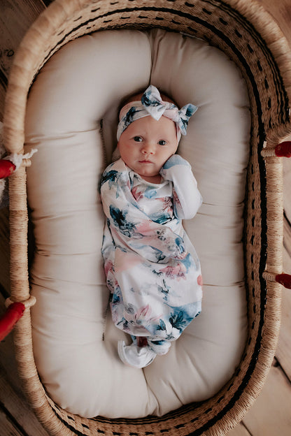 Three Little Tots Watercolor Knotted Headband