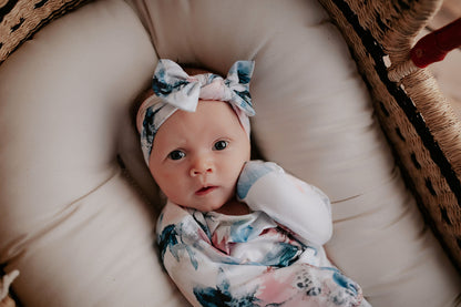 Three Little Tots Watercolor Knotted Headband