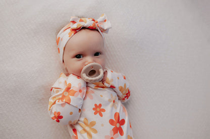 Three Little Tots 70s Groovy Knotted Newborn Headband Bow