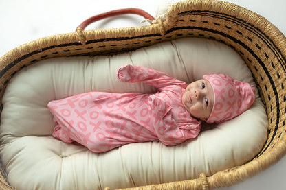 Three Little Tots XOXO Love Valentine's Day Knotted Newborn Baby Gown