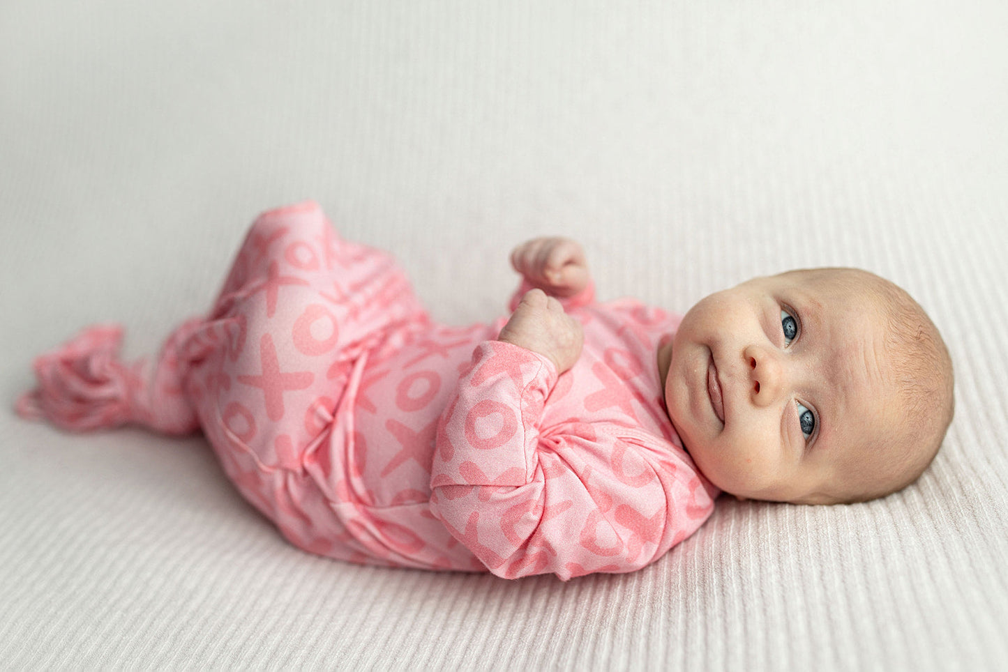 Three Little Tots XOXO Love Valentine's Day Knotted Newborn Baby Gown