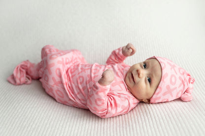 Three Little Tots XOXO Love Valentine's Day Knotted Newborn Baby Gown