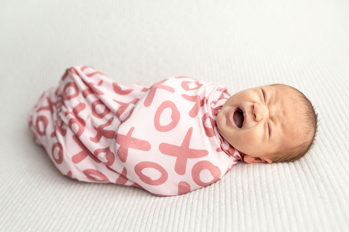 Three Little Tots Valentine's Day XOXO Bamboo Newborn Swaddle Blanket