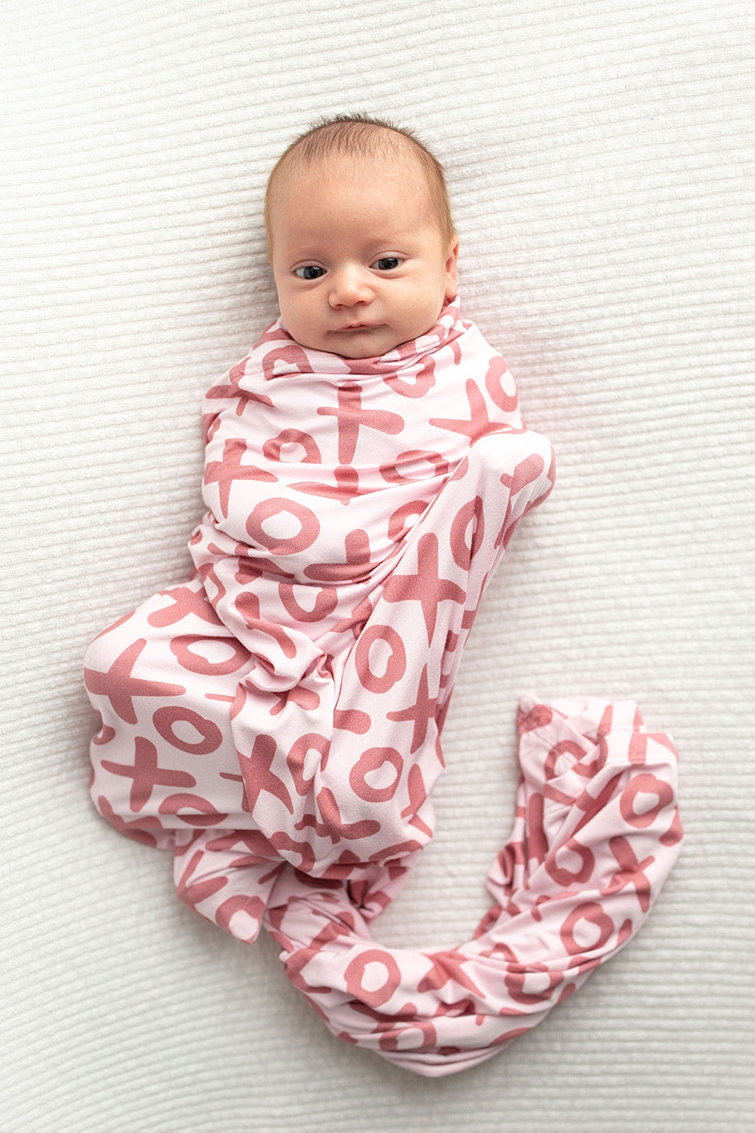 Three Little Tots Valentine's Day XOXO Bamboo Newborn Swaddle Blanket