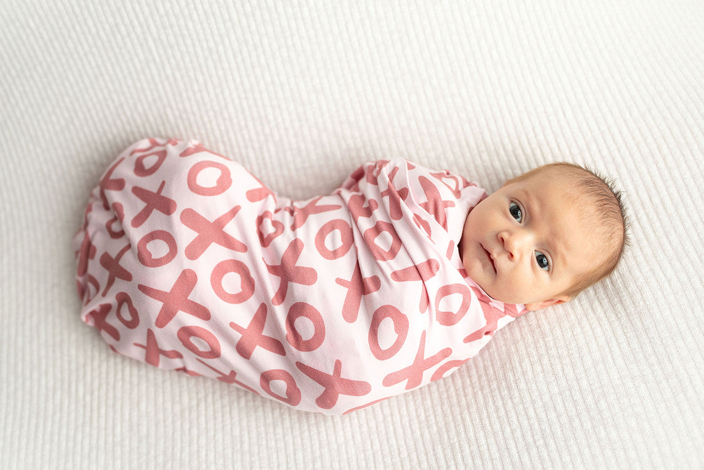 Three Little Tots Valentine's Day XOXO Bamboo Newborn Swaddle Blanket