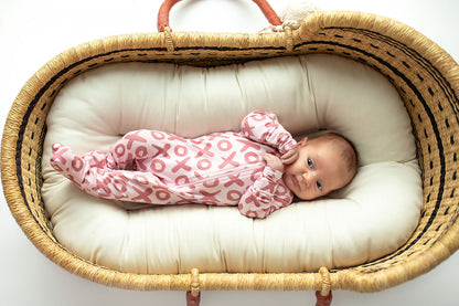 Three Little Tots Valentine's Day XOXO Bamboo Newborn Zipper Pajamas Sleepers