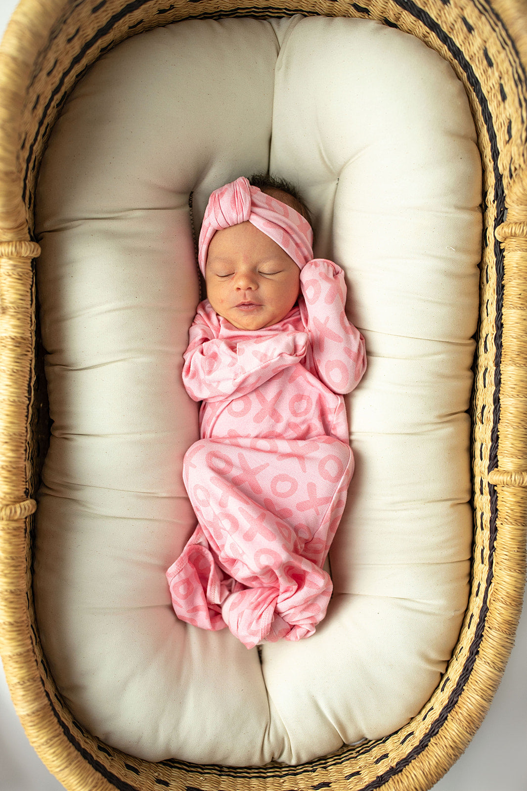 Three Little Tots XOXO Love Valentine's Day Knotted Newborn Baby Gown