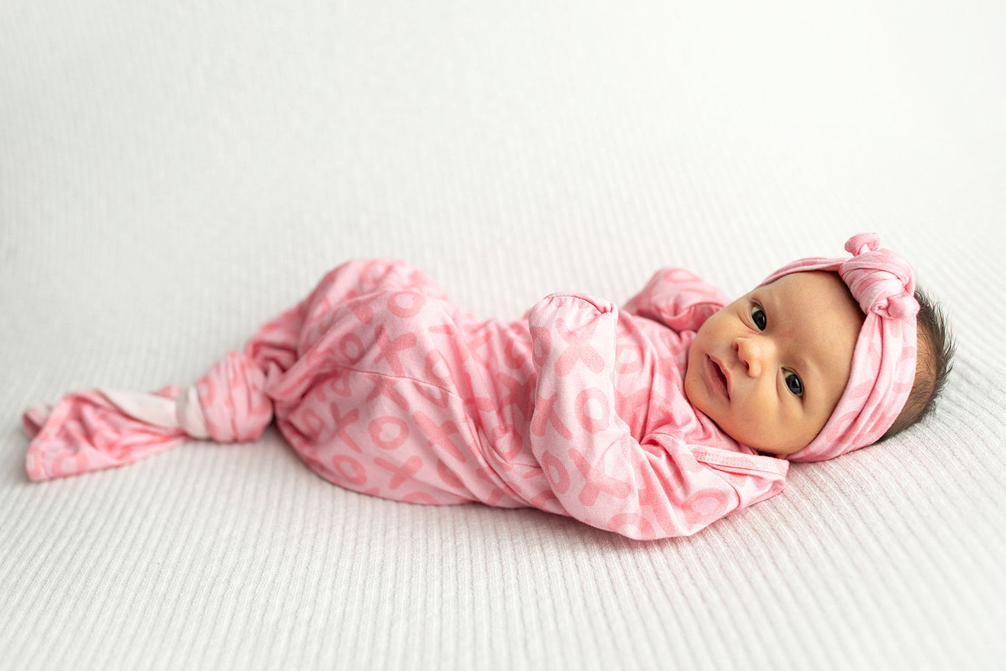 Three Little Tots XOXO Love Valentine's Day Knotted Newborn Baby Gown