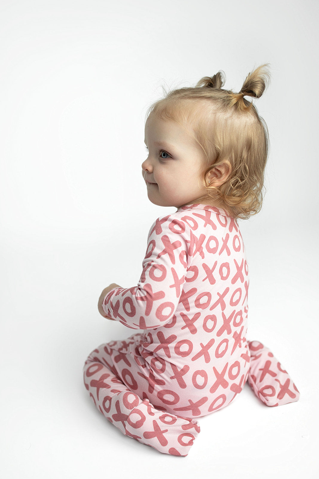 Three Little Tots Valentine's Day XOXO Bamboo Newborn Zipper Pajamas Sleepers