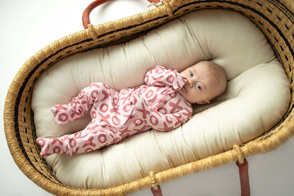 Three Little Tots Valentine's Day XOXO Bamboo Newborn Zipper Pajamas Sleepers