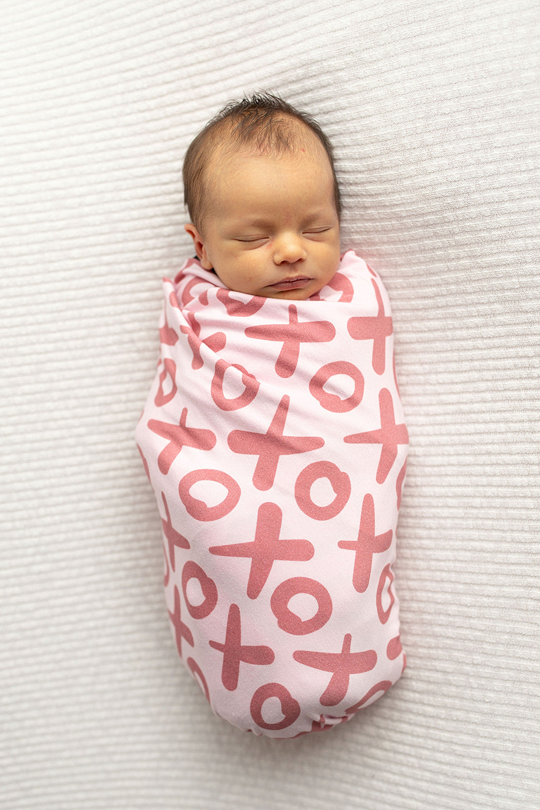 Three Little Tots Valentine's Day XOXO Bamboo Newborn Swaddle Blanket