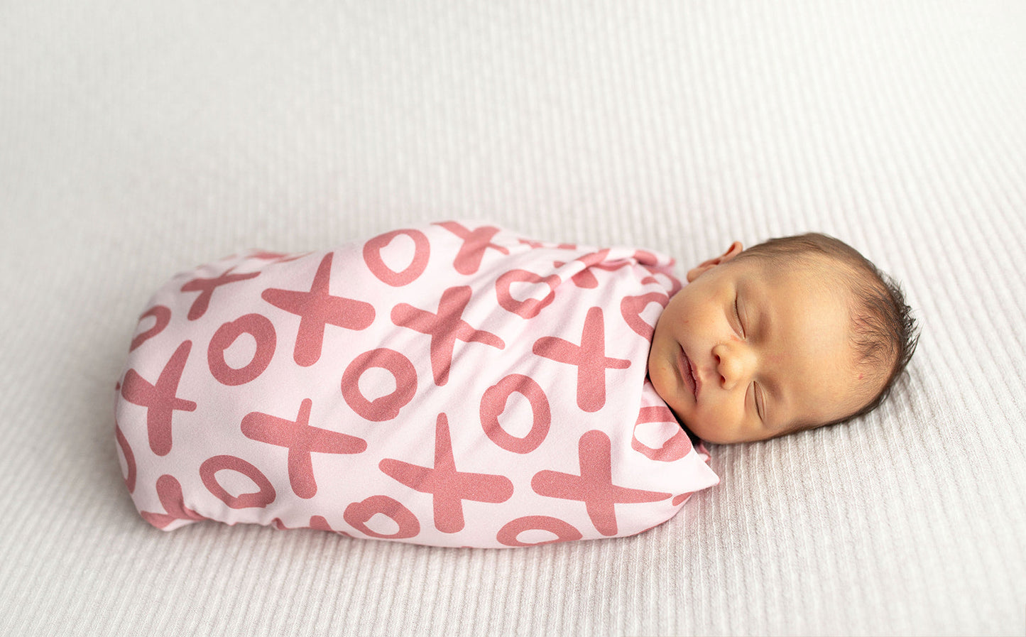 Three Little Tots Valentine's Day XOXO Bamboo Newborn Swaddle Blanket