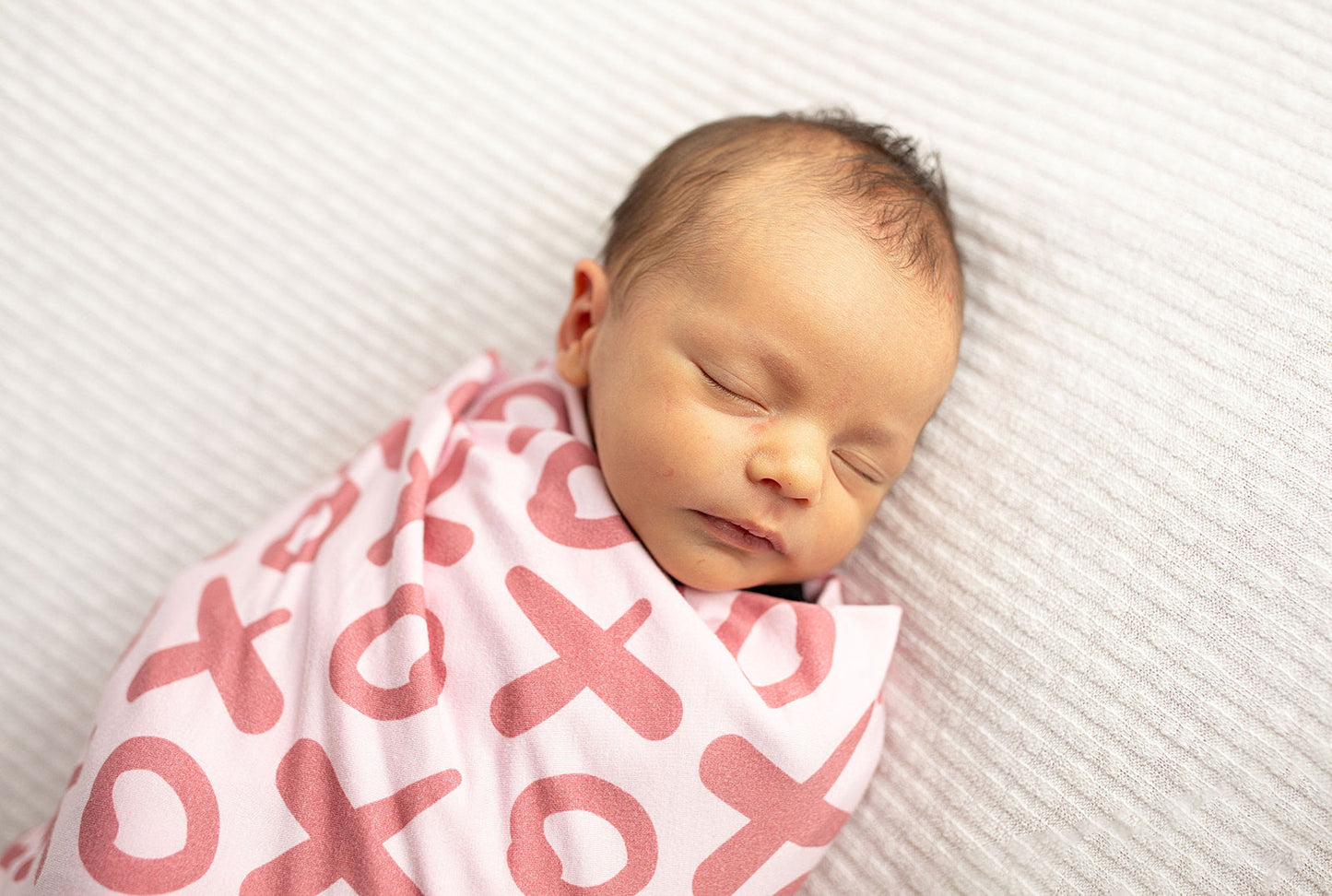 Three Little Tots Valentine's Day XOXO Bamboo Newborn Swaddle Blanket