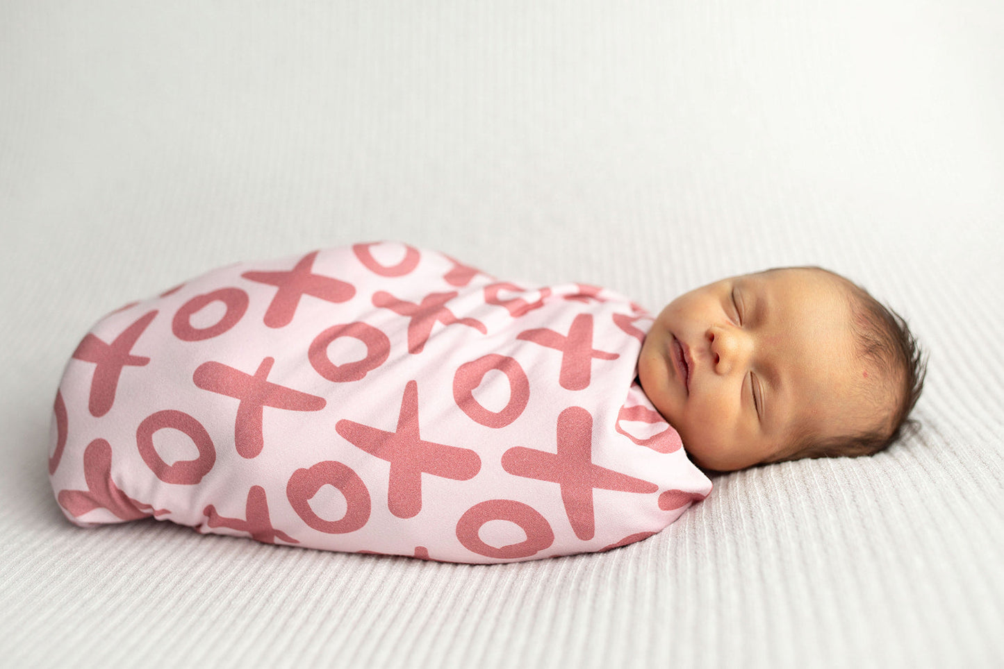 Three Little Tots Valentine's Day XOXO Bamboo Newborn Swaddle Blanket
