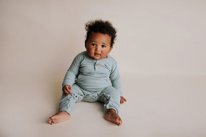 Three Little Tots Robbins Egg Baby Ribbed Playsuit with Pockets