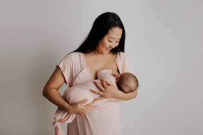 Three Little Tots Heavenly Pink Mommy Labor and Delivery Nursing Hospital Gown