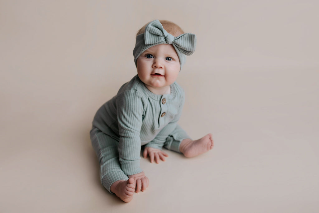 Three Little Tots Robbins Egg Baby Ribbed Playsuit with Pockets