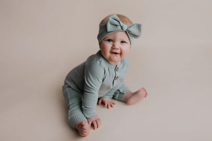 Three Little Tots Robbins Egg Baby Ribbed Playsuit with Pockets
