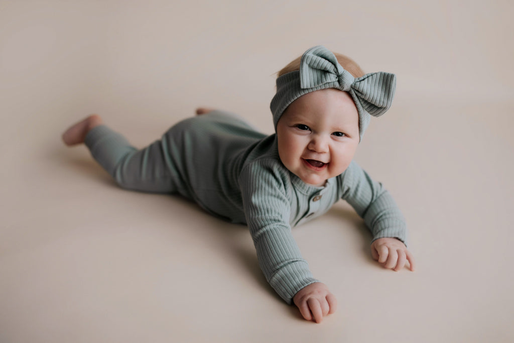 Three Little Tots Robbins Egg Baby Ribbed Playsuit with Pockets
