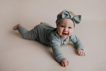 Three Little Tots Robbins Egg Baby Ribbed Playsuit with Pockets